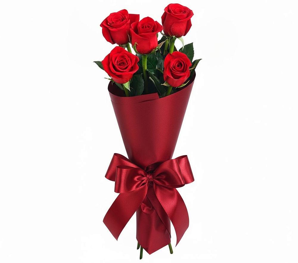 Букет 5 Красных роз Эдлесс Лав в Апанасенковском