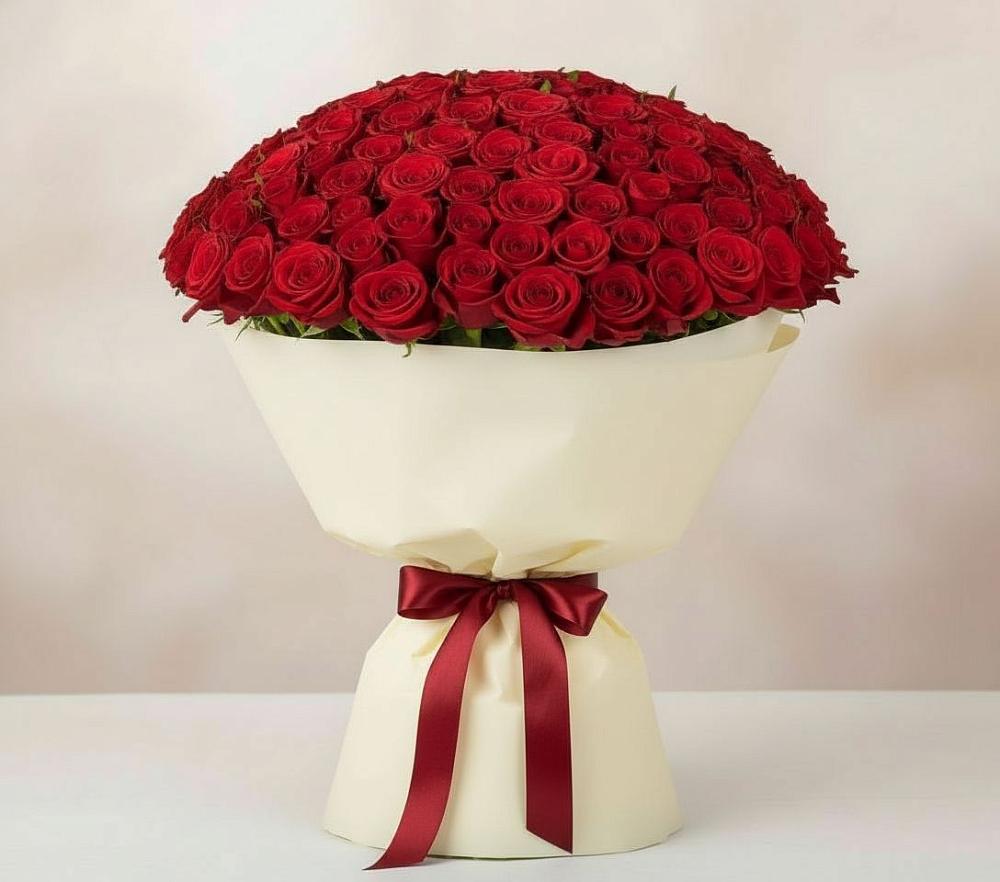 Букет 101 Красная роза Милано в Апанасенковском