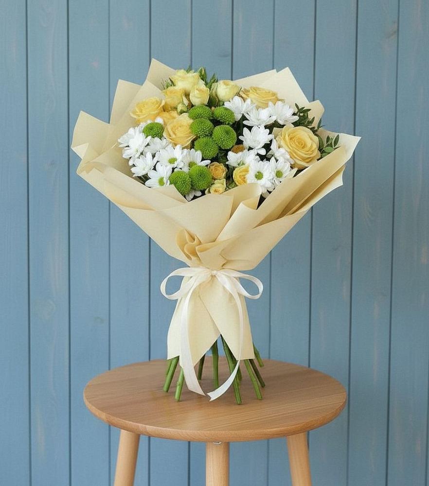 Букет цветов из: Хризантемы и Розы в Апанасенковском