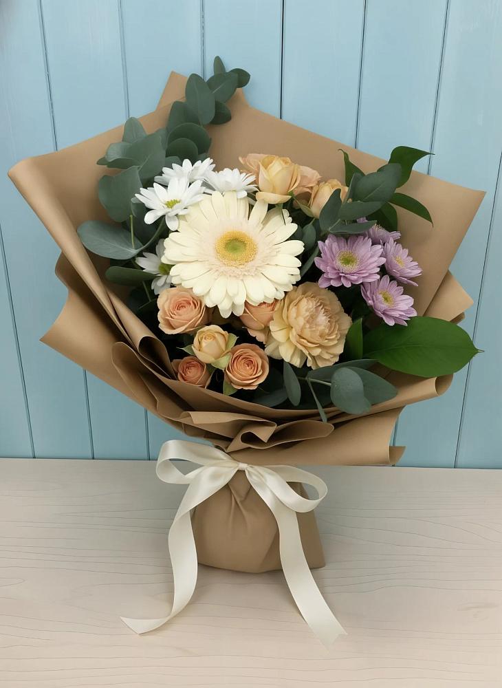 Букет цветов из: Герберы и Хризантемы в Апанасенковском